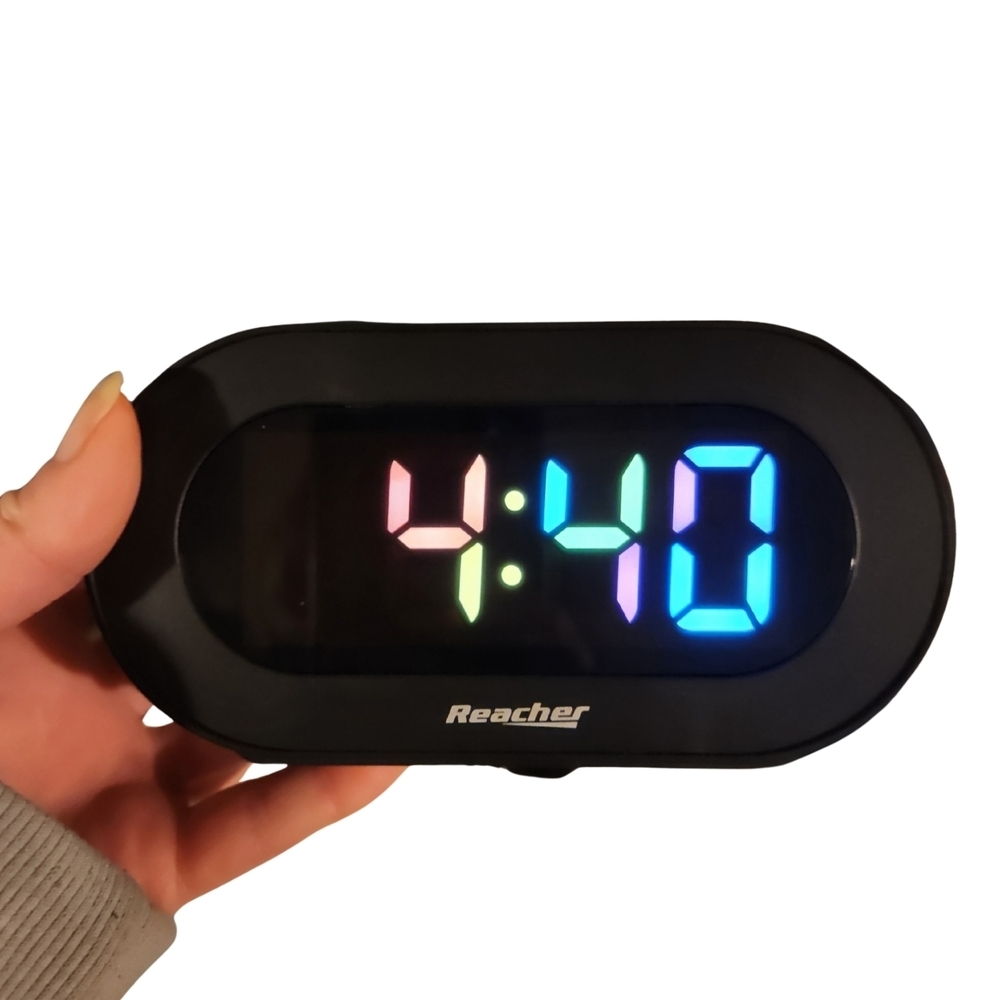 Reacher Black Digital Alarm Clock with Multicolor LED Display - Picture 11 of 11